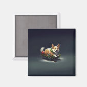 Corgi Weihnachtsschnee Winter Magnet (Vorderseite/Rückseite)