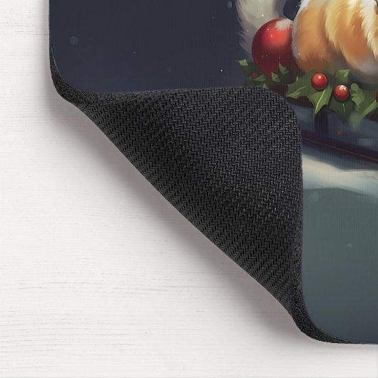 Corgi Weihnachtsschnee Winter Mousepad (Ecke)
