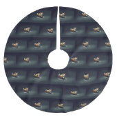 Corgi Weihnachtsschnee Winter Polyester Weihnachtsbaumdecke (Vorderseite)