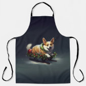 Corgi Weihnachtsschnee Winter Schürze (Vorderseite)