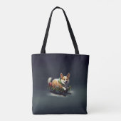 Corgi Weihnachtsschnee Winter Tasche (Rückseite)