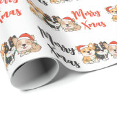 Corgi Weihnachtstiere Niedlich Hunde Urlaub Geschenkpapier (Rolleneckpunkt)