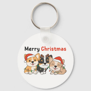 Corgi Weihnachtstiere Niedliche Hunde Frohe Weihna Schlüsselanhänger