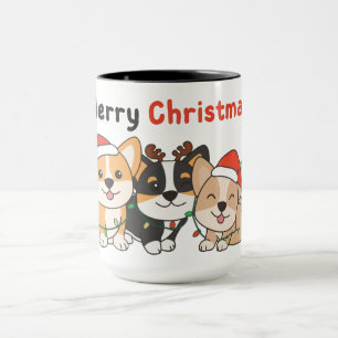 Corgi Weihnachtstiere Niedliche Hunde Frohe Weihna Tasse