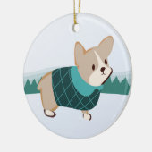Corgi-Weihnachtsverzierung Keramikornament (Links)