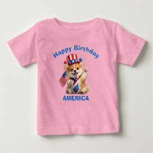 Corgi-Welpe (2q) Patriotisches Kinder-T-Shirt Baby T-shirt