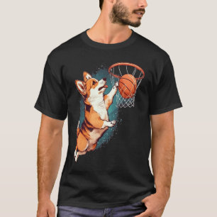 Corgi Welpe Corgi Basketball für Hausfrauen Kind T-Shirt
