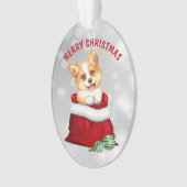 Corgi Welpe Hund Geschenk Überraschung Ornament (Vorderseite)