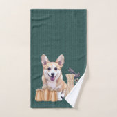 Corgi-Welpe im Herbst Badhandtuch Set (Handtuch)