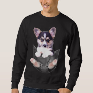 Corgi Welpe in Pocket Sweatshirt