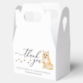 Corgi Welpe Wedding Calligraphy Vielen Dank Geschenkschachtel (Geöffnet)