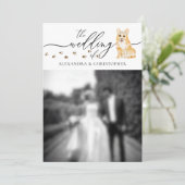 Corgi Welpe Wedding Foto Einladung (Stehend Vorderseite)