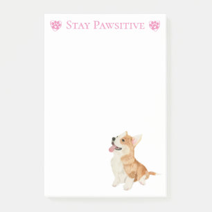 Corgi Welpen Hund Positive Einstellung Motivierend Post-it Klebezettel