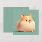 Corgi-Welpen-Kunst mit süßer dicker 3D-Ton-Flatcar (Vorne/Hinten)