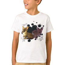 Corgi-Welpen mit Fleckhintergrund -