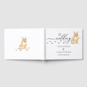 Corgi Welpentier Hochzeitkalligrafie Gästebuch (Voll)
