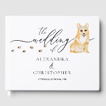 Corgi Welpentier Hochzeitkalligrafie