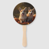 Corgi Welppy Autumn Delight Pumpkin Fächer (Vorderseite)