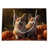 Corgi Welppy Autumn Delight Pumpkin Große Geschenktüte (Vorderseite)