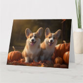 Corgi Welppy Autumn Delight Pumpkin Karte (Vorderseite)