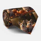 Corgi Welppy Autumn Delight Pumpkin Krawatte (Gerollt)