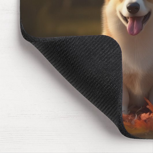 Corgi Welppy Autumn Delight Pumpkin Mousepad (Ecke)