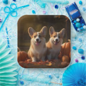Corgi Welppy Autumn Delight Pumpkin Pappteller (Party)