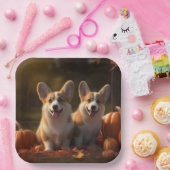 Corgi Welppy Autumn Delight Pumpkin Pappteller (Party)
