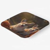 Corgi Welppy Autumn Delight Pumpkin Pappteller (Gewinkelt)