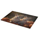 Corgi Welppy Autumn Delight Pumpkin Schneidebrett (Ecke)
