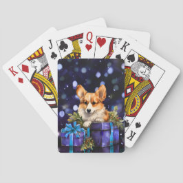 Corgi Welppy mit Weihnachtsgeschenken Spielkarten