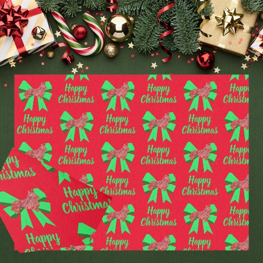 Corgi Welsh Christmas Dog & Bow Red Seidenpapier
