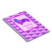 Corgi Welsh Dog Lover Pink & Blue Silhouette Notizblock (Rechte Seite)