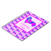Corgi Welsh Dog Lover Pink & Blue Silhouette Notizblock (Linke Seite)