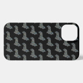 Corgi Welsh Dog Niedliche Silhouette Grid Black iPhone Hülle (Rückseite (Horizontal))