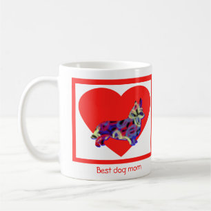 Corgi Welsh Dog Red Valentine's Day Heart Kaffeetasse