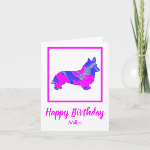 Corgi - Welsh Dog Silhouette Funny Birthday Card Karte