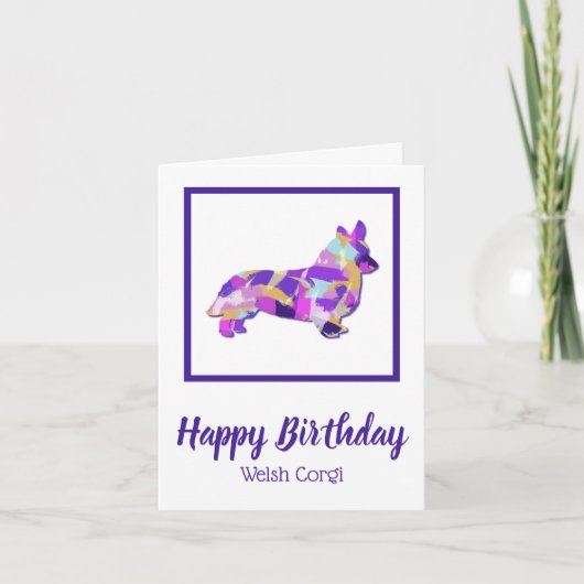 Corgi Welsh Dog Silhouette Niedlich PPY&B Geburtst Karte (Vorderseite)