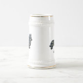 Corgi Welsh Hund Silhouette Gelb & Schwarz Grid Bierglas (Mittel)