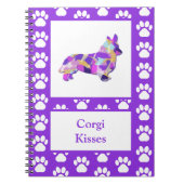 Corgi Welsh Kisses Dog Silhouette PurplePY&B Notizblock (Vorderseite)