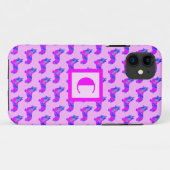 Corgi Welsh Niedlich Hund Pink Silhouette Monogram Case-Mate iPhone Hülle (Rückseite (Horizontal))