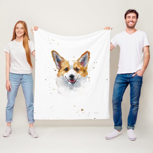 Corgi Welsh Pembroke Niedlich Corgi Dog Fleecedecke (Beispiel)