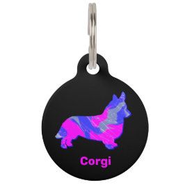 Corgi Welsh Welsh Puppy Dog Hot Pink und Blue Pet Haustiermarke