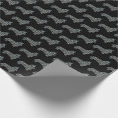 Corgi Welsh Y&B Grid Line Black Geschenkpapier (Ecke)