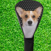 Corgi white dots golf headcover