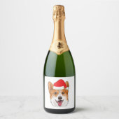 Corgi Wine Sticker Funny Novelty Geschenk Schaumweinetikett (Vorderseite)