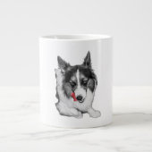 Corgi Wink in Rot Jumbo-Tasse (Vorderseite)