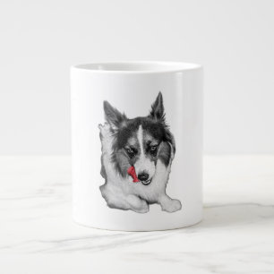 Corgi Wink in Rot Jumbo-Tasse