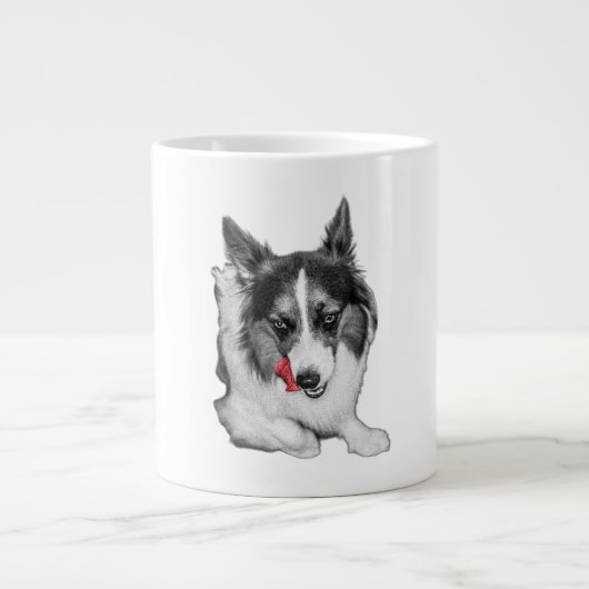 Corgi Wink in Rot Jumbo-Tasse (Vorderseite)
