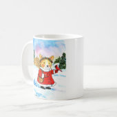 Corgi-Winter-Engel Kaffeetasse (Vorderseite Links)